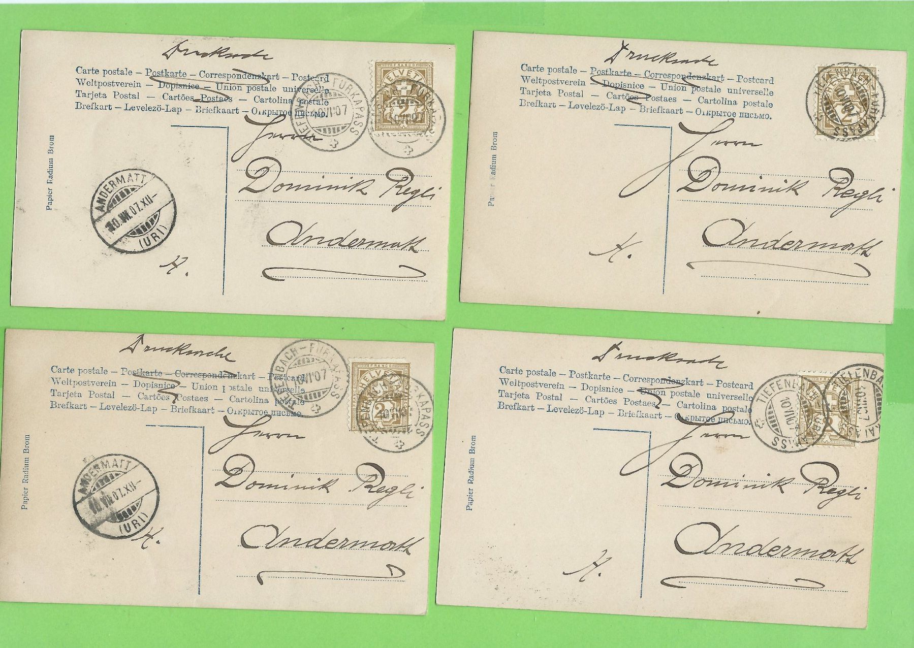 Cartoline postali: 7 Antike Postkarten "Boheme" um 1910 – Usato da Zürich venduto da t24_de 1