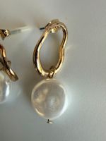 Ohrringe Stecker goldene Farbe mit Perle Modeschmuck