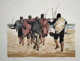 Rolf Gfeller Lithographie Fischer nummeriert und signiert