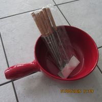 Käsefondue Set rot mit 6 Gabeln neu