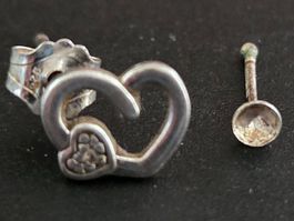Lot Boucle d'oreille coeur Argent 925 , 2 pièces Uniques ☆☆☆