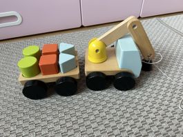 Wooden crane truck toy, excellent condition for kids!