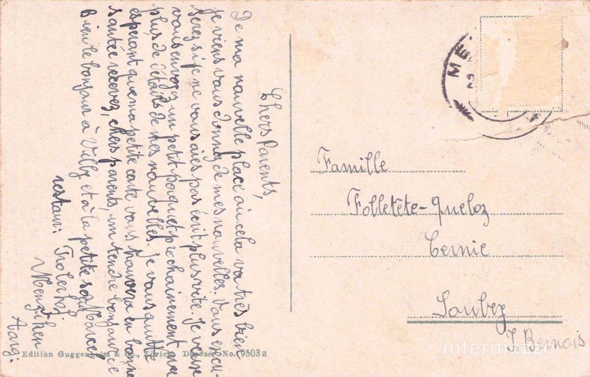 Cartoline postali: Menziken AG // ca. 1920 Dorf – Usato da Basel venduto da intermezzo12 1