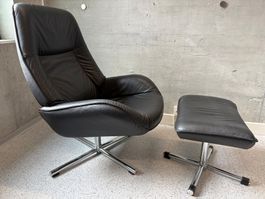 Ledersessel mit Fussteil