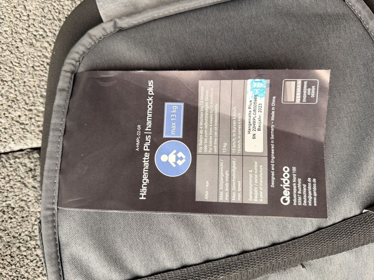 Qeridoo Auto-Kindersitze: Qeridoo Hängematte Plus – Neu (gemäss Beschreibung) aus Möriken AG von tau_d26k 1
