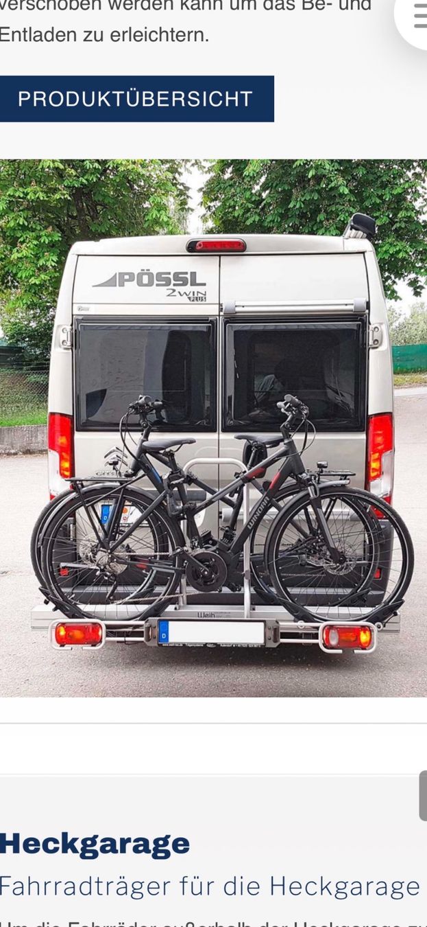 Veicoli da campeggio: Fahrradträger zu Camper – Usato da Lengnau BE venduto da Sanipe