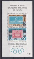 Feuillet de 2 Timbres Uruguay Jeux Olympiques 1964 neufs