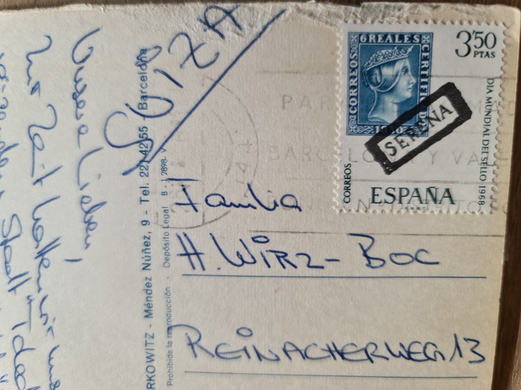 Cartoline postali: Ansichtskarte Granada Spanien 1962 – Usato da Dintikon venduto da Vexi 1