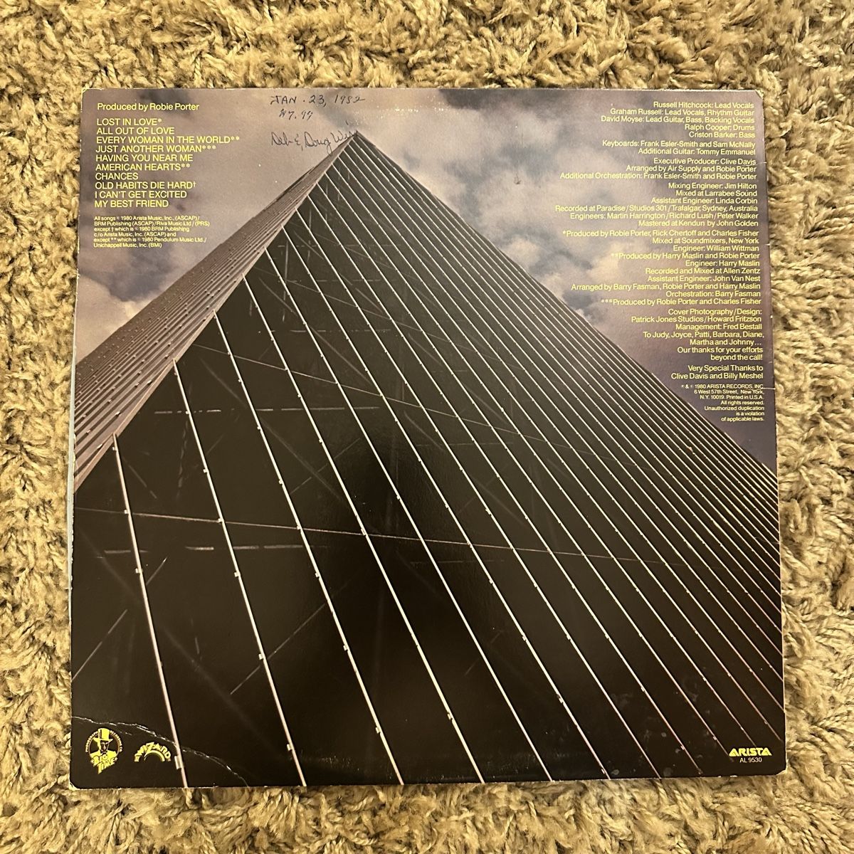 Dischi in vinile: Air Supply - Lost In Love LP – Usato da Viganello venduto da md__2rd2 1