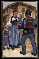 schweizer Soldat kehrt zu seiner Familie