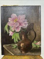 Huile Albert Locca "Pivoines"