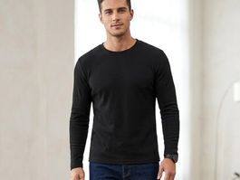 MEN schwarzes Thermalunterhemd, M