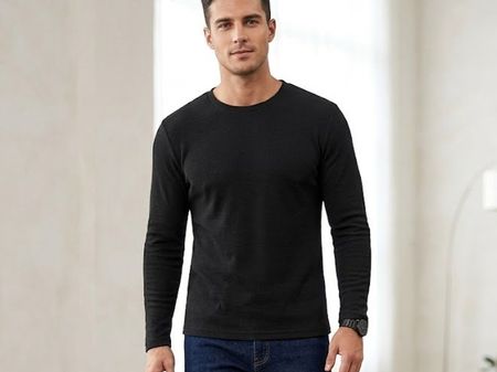 MEN schwarzes Thermalunterhemd, M