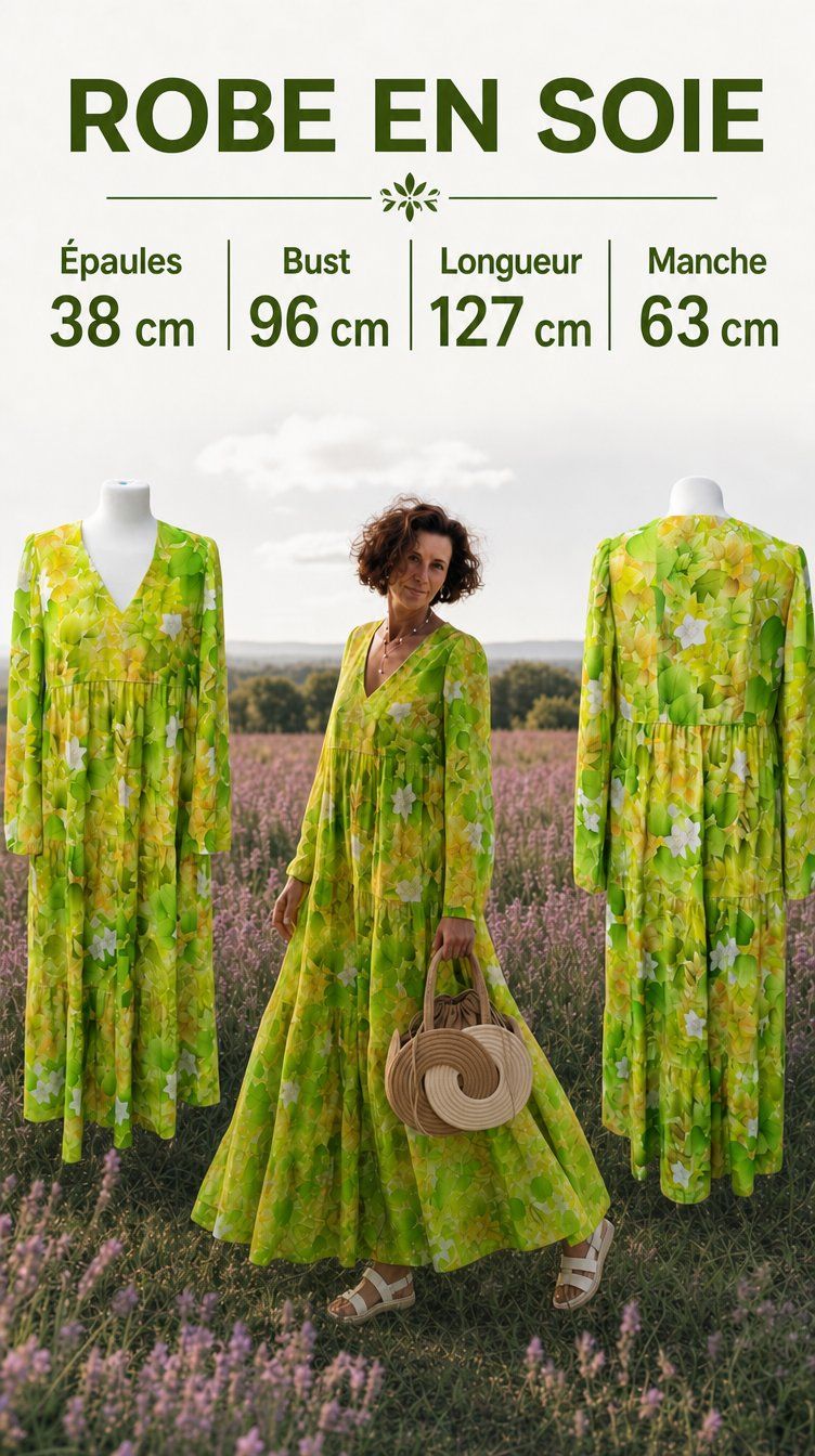 Robes: Robe en soie verte – Neuf (Voir description) à Fribourg par VictoriaShop7 5