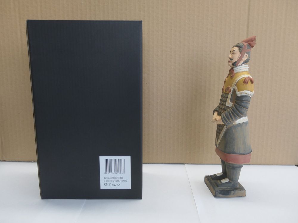 Terrakotta-Krieger Figur – Tonsoldat, General, 10x15x48 Cm, Dekorative Skulptur