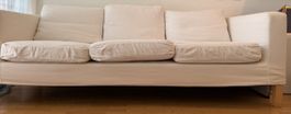 Sofa 3-Sitzer Stoff weiss gebraucht