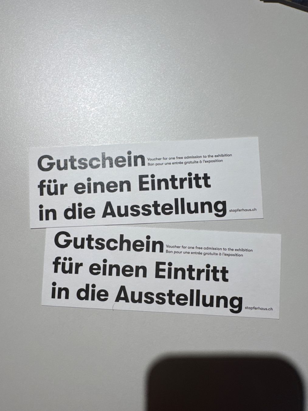 Bons: Stapferhaus Gutscheine für zwei Eintritte – D'occasion à Riken AG par ClaudiaChristina