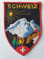 Vintage Badge Wappen SCHWEIZ Berge  ST. GALLER STICKEREI