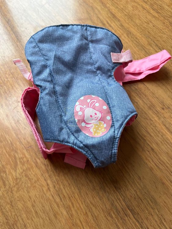 Puppentrage Für Kinder – Einhorn-Stickerei, Aus Baumwolle, Verstellbar, Für Puppen Bis 61 Cm (rosa)