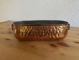 Kupfertopf gehämmert mit Henkeln oval gebraucht