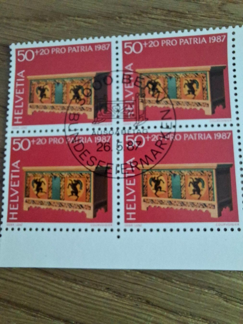 Tutti i francobolli: 4er Blocks: Pro Patria 1987 – Nuovo (secondo la descrizione) da Hinterkappelen venduto da 1399 5