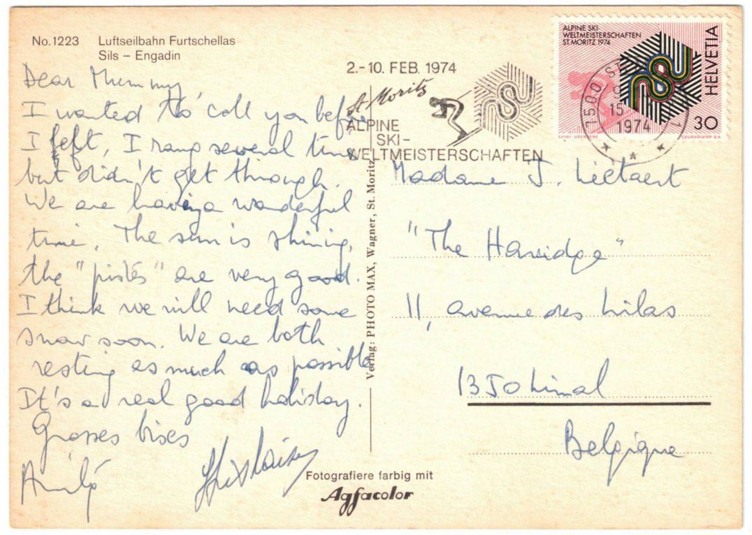 Cartoline postali: Sils - Luftseilbahn Furtschellas – Usato da Binningen venduto da Mountainrider 1