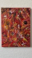 Gemälde Acrylfarben abstrakt „Entfacht“  auf Leiwand