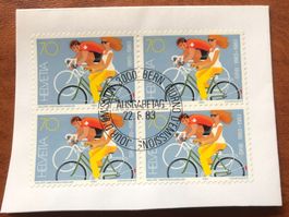 4 er Block Nr.703 mit Papier Stempel Bern  