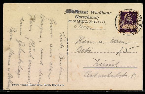 Cartoline postali: AK Engelberg, Waldhaus Gerschnialp – Usato da Berlin venduto da bartko-reher 1