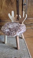 Tabouret enfant en bois avec motif de cerf neuf
