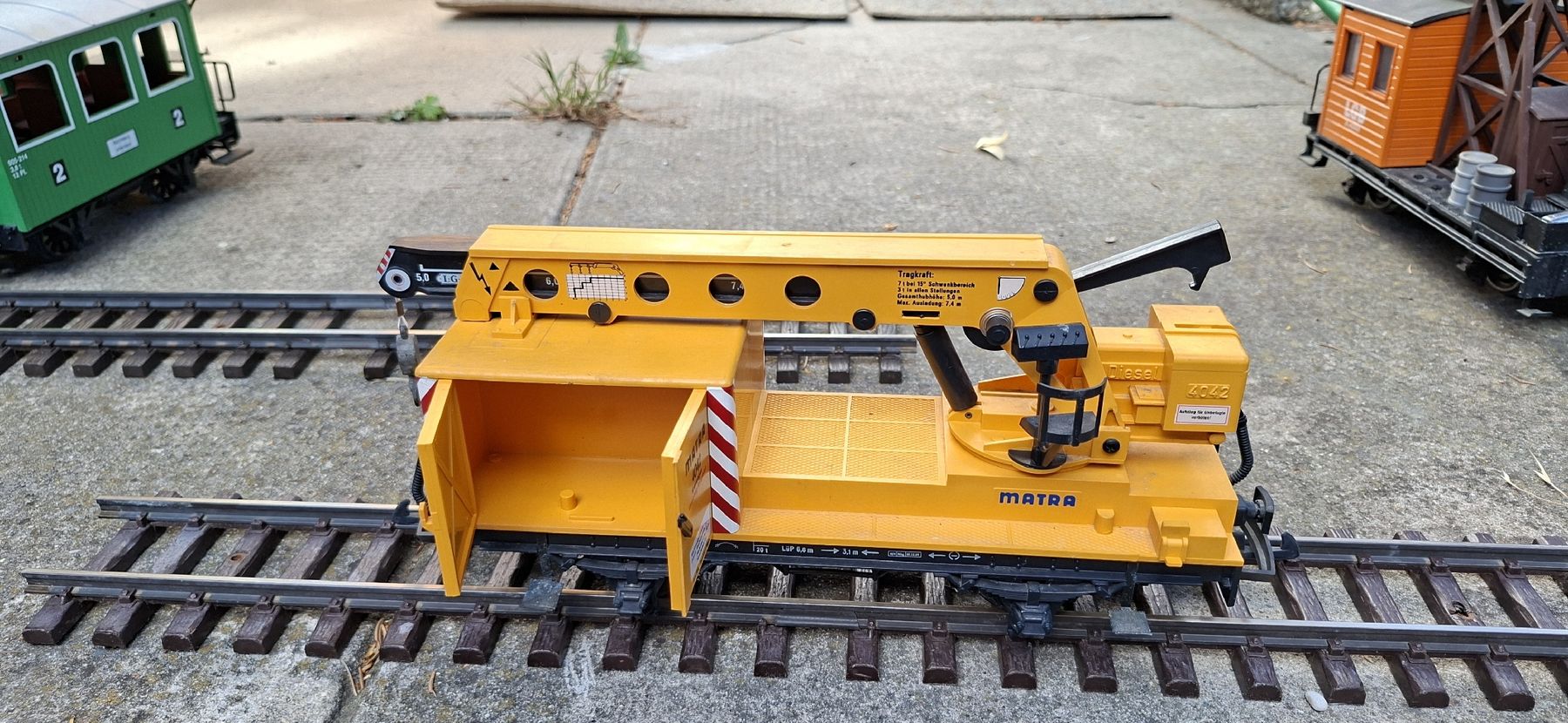 LGB Modellini di ferrovie: LGB Kranwagen Matra 4042 – Usato da Münsingen venduto da wd65 1