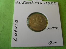 Lettland1922, 10 Santimu   unzirk