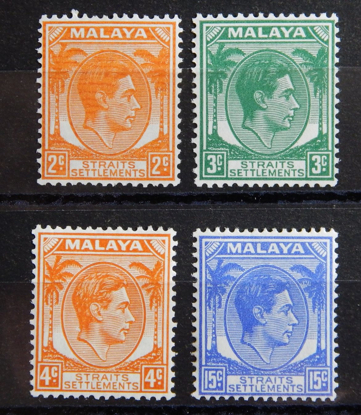 Tutti i francobolli: Straits Settlements British ex. Kat. 212-219 * 1941 – Usato da Zürich venduto da Muehlekauf