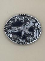 VTG 1995 Siskiyou Soaring Eagle Pewter & Enamel Belt Buckle 