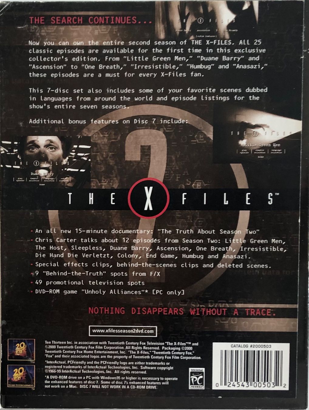 Tutti i DVDs: THE X-FILES (SAISON 2) – Usato da Poliez-Pittet venduto da Newtown-Records 1