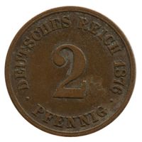 Deutschland Kaiserreich 2 Pfennig 1876 A