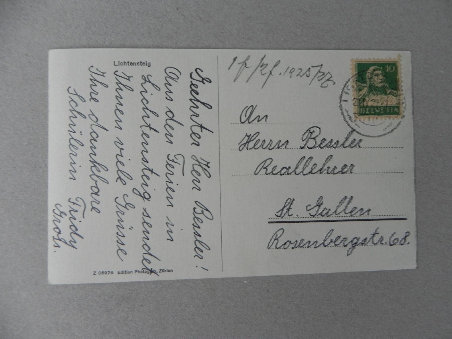 Cartes postales: Ansichtskarte Lichtensteig SG 1927 – D'occasion à Siebnen par krimsie 1