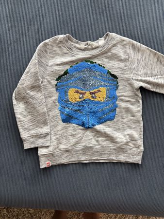 H&M Pullover Lego Ninjago Wendepailletten Grau Grösse 104