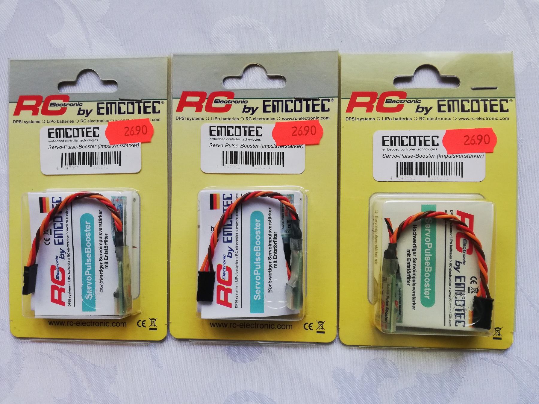 Modellismo RC: 3 Stk.EMCOTEC Servo-Impulsverstärker – Nuovo e nell'imballaggio originale da Flüh venduto da AMS-Modellbau