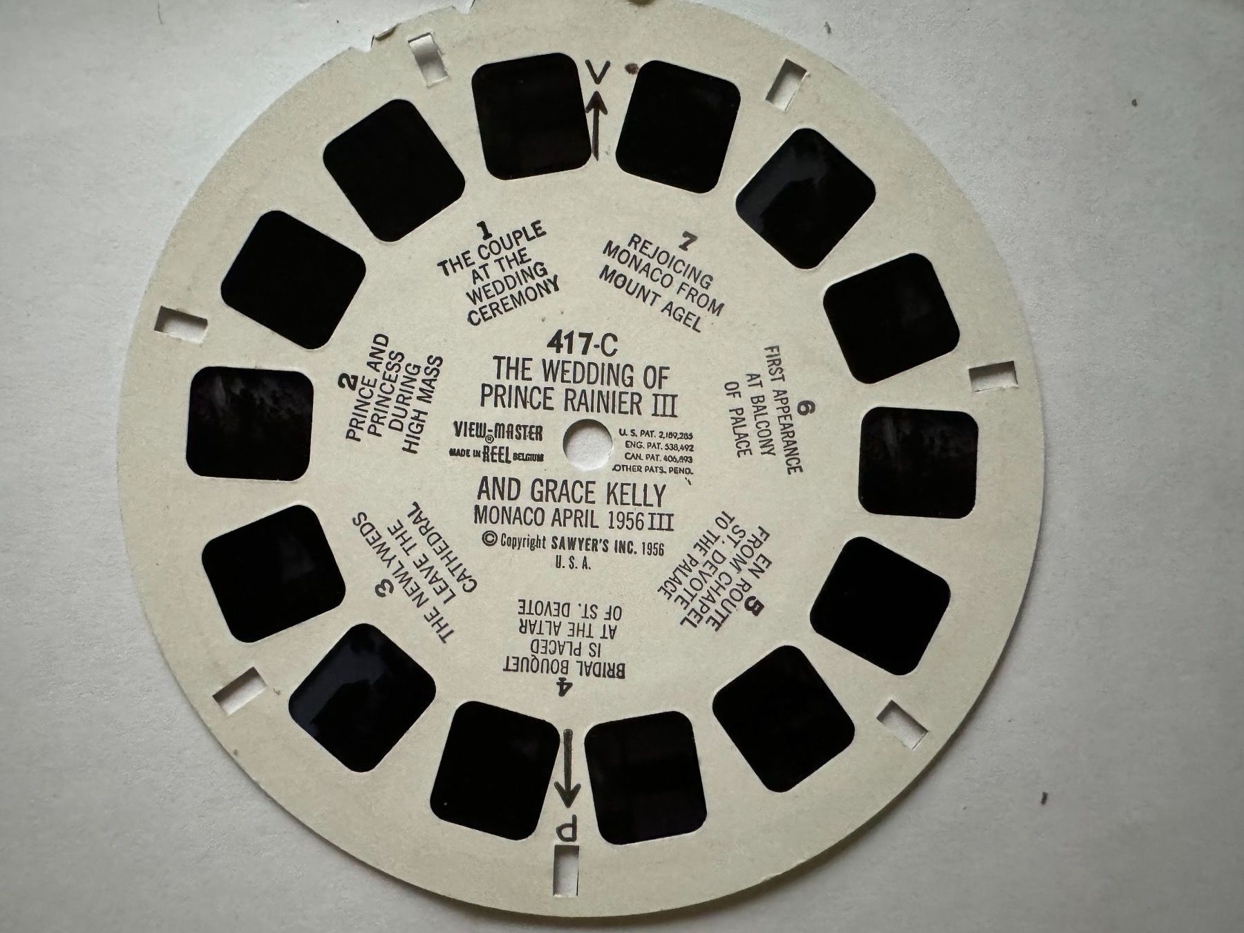 View-master Spielzeuge: View-Master 3D: Nr. 417 ABC WEDDING PR. RAINIER GRACE KELLY – Gebraucht aus Tegerfelden von siebenmacky 3