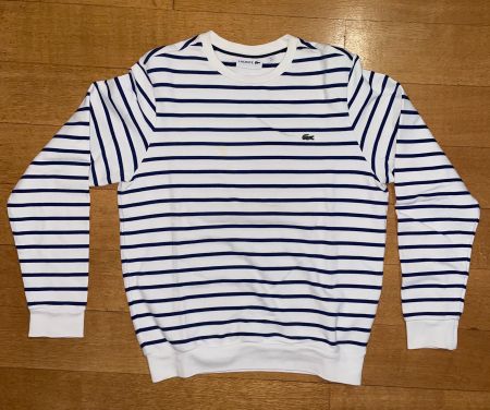 Lacoste Pullover weiss/blau gestreift (S)