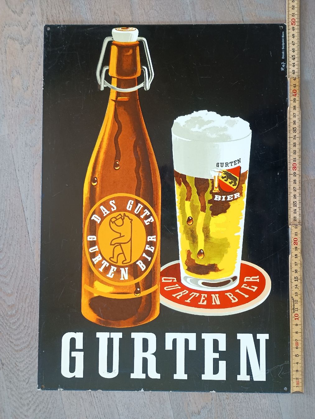Gurten Bier Insegne: Vintage Gurten Bier Blechschild  – Usato da Kirchlindach venduto da Chantalone 8