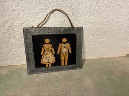 WC Schild Holz 