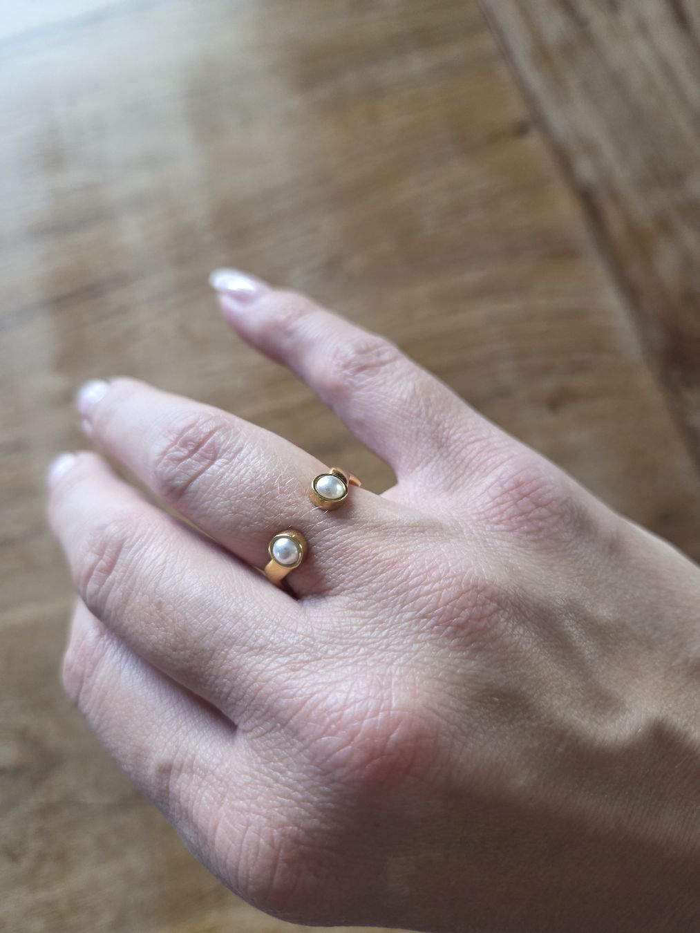 Purelei Ringe: Goldener Purelei Damenring mit Perlen, offen – Neu (gemäss Beschreibung) aus Dürrenäsch von Fonsi_12 1