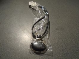 Kette schwarz, grosser ovaler  Anhänger