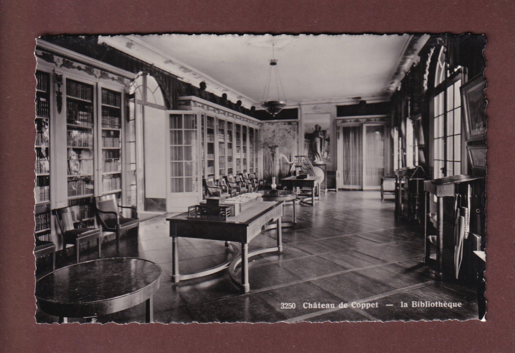 Ansichtskarten: Château de COPPET - Bibliothèque – Gebraucht aus Pully von nicecards-shop