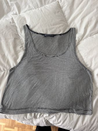 Débardeur Brandy Melville rayé noir et blanc taille U