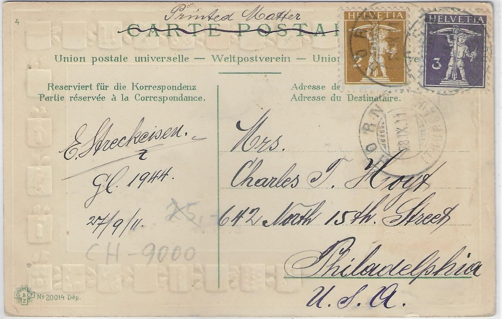Cartoline postali: St. Gallen - Kantonswappen-Litho – Usato da Ettingen venduto da Kartenplanet 1