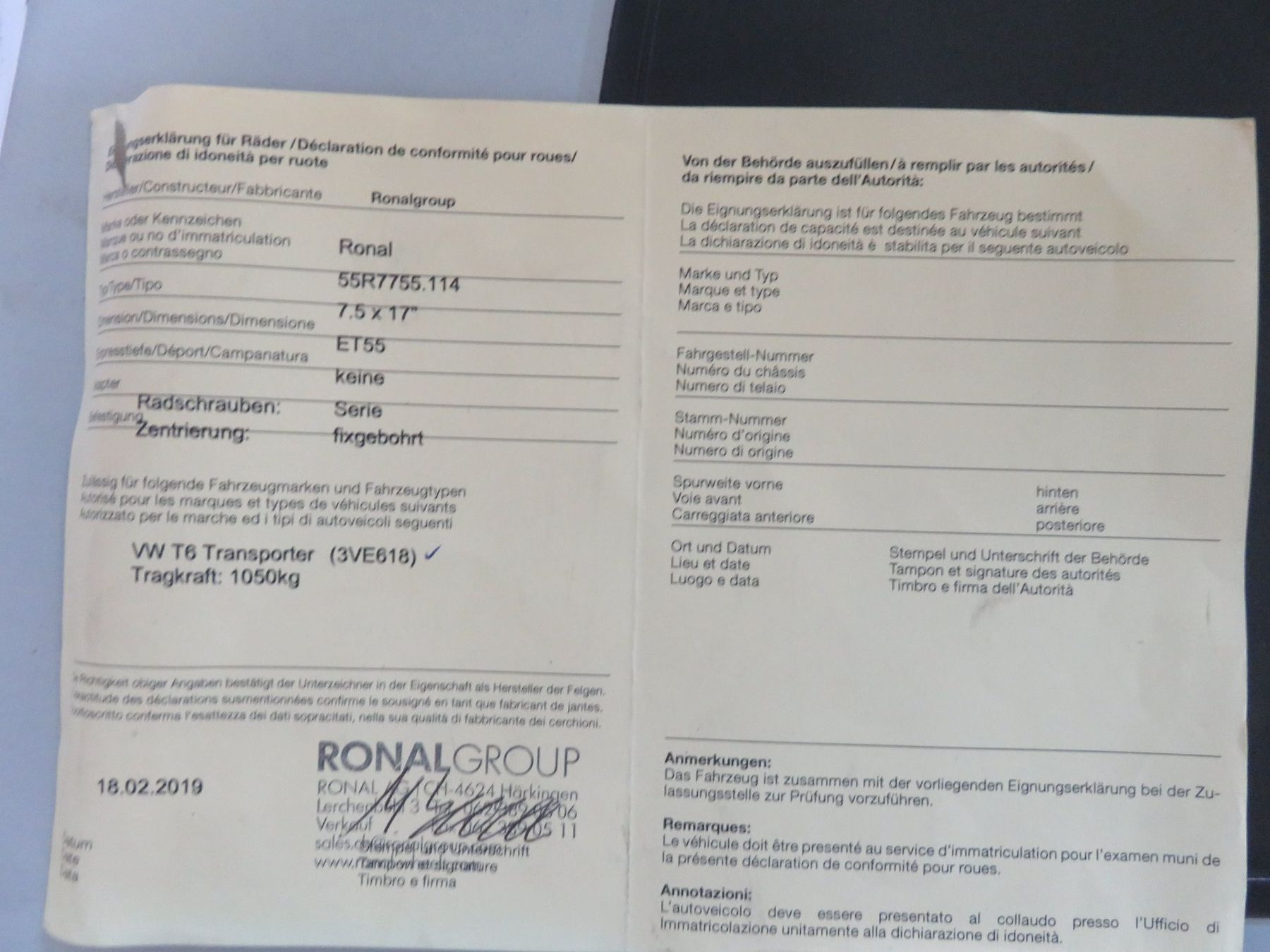 Pneumatici & Ruote complete: Roues alu complète VW T6 – Usato da Vétroz venduto da Lugyyan 3