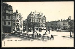 Geneve, place Bel-Air mit Strassenbahnen